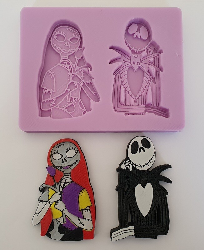 NEW NIGHTMARE BEFORE CHRISTMAS JACK AND SALLY SILICONE MOULD