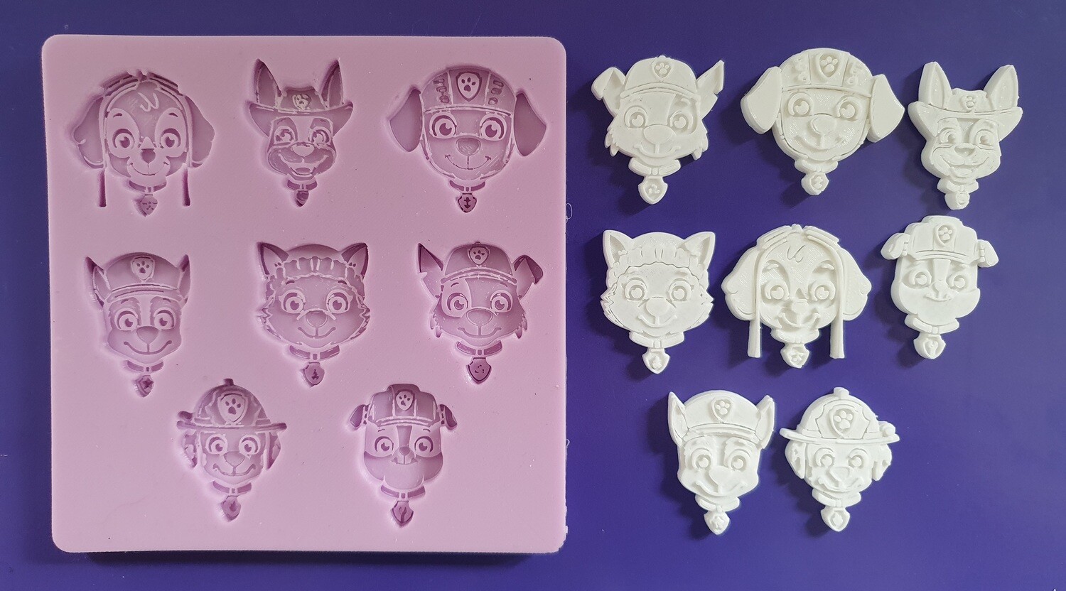 NEW PAW PATROL FACES SILICONE MOULD