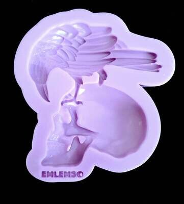 RAVEN ON SKULL GOTHIC SILICONE MOULD