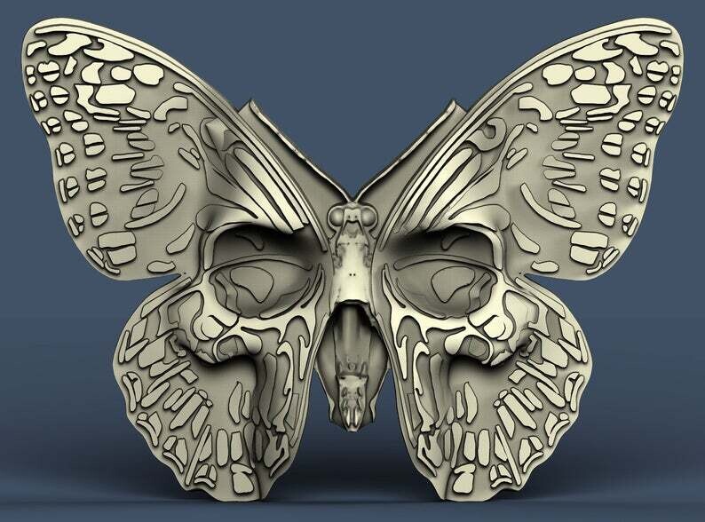 SMALL SKULL BUTTERFLY SILICONE MOULD