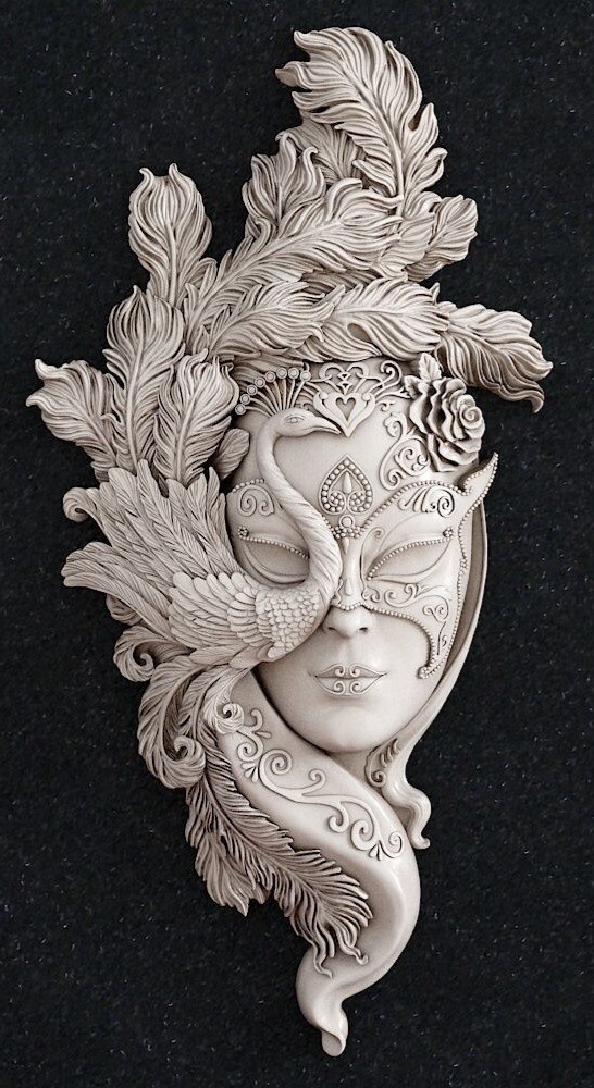 Stunning small peacock masquerade mask SILICONE MOULD