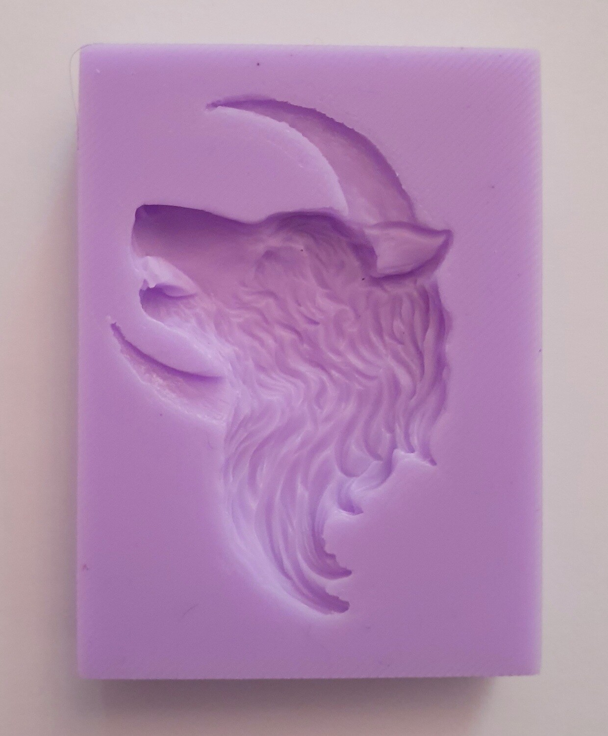 EMLEMS SMALL HALF MOON HOWLING WOLF FACE SILICONE MOULD