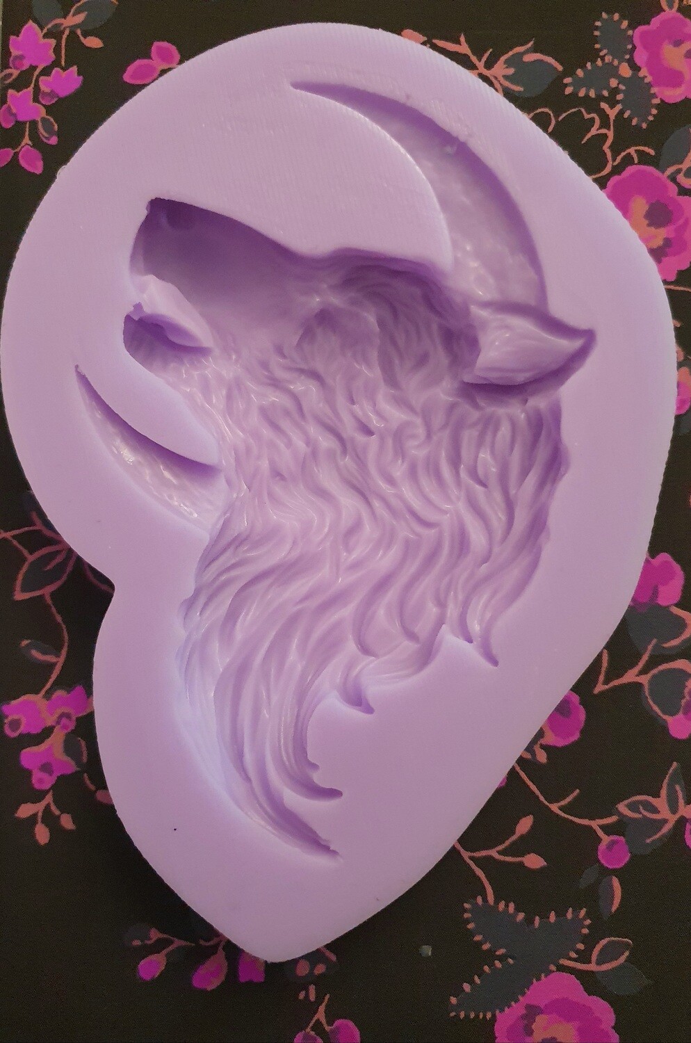 EMLEMS HALF MOON HOWLING WOLF FACE SILICONE MOULD