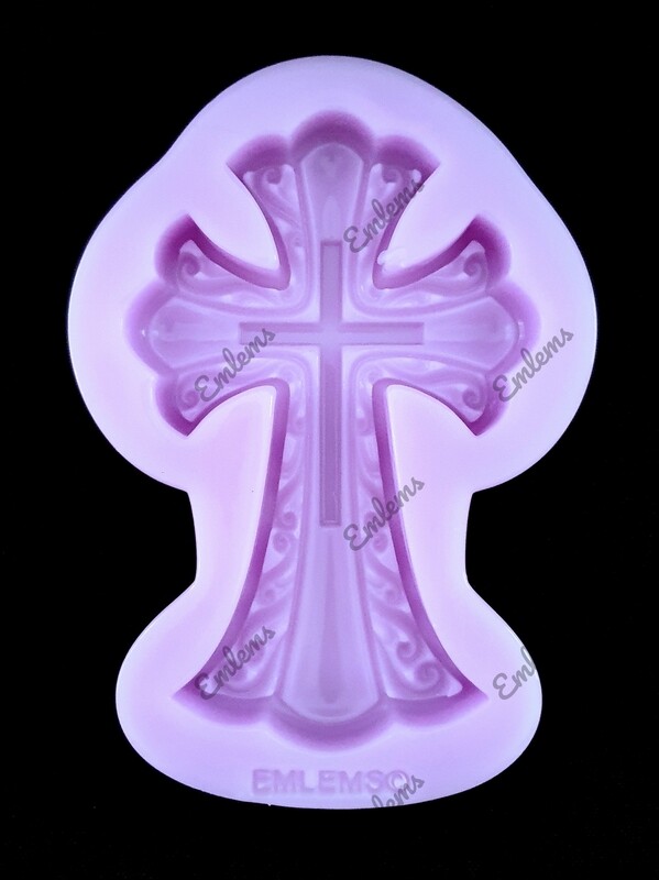 EMLEMS BEAUTIFUL ORNATE CROSS SILICONE MOULD