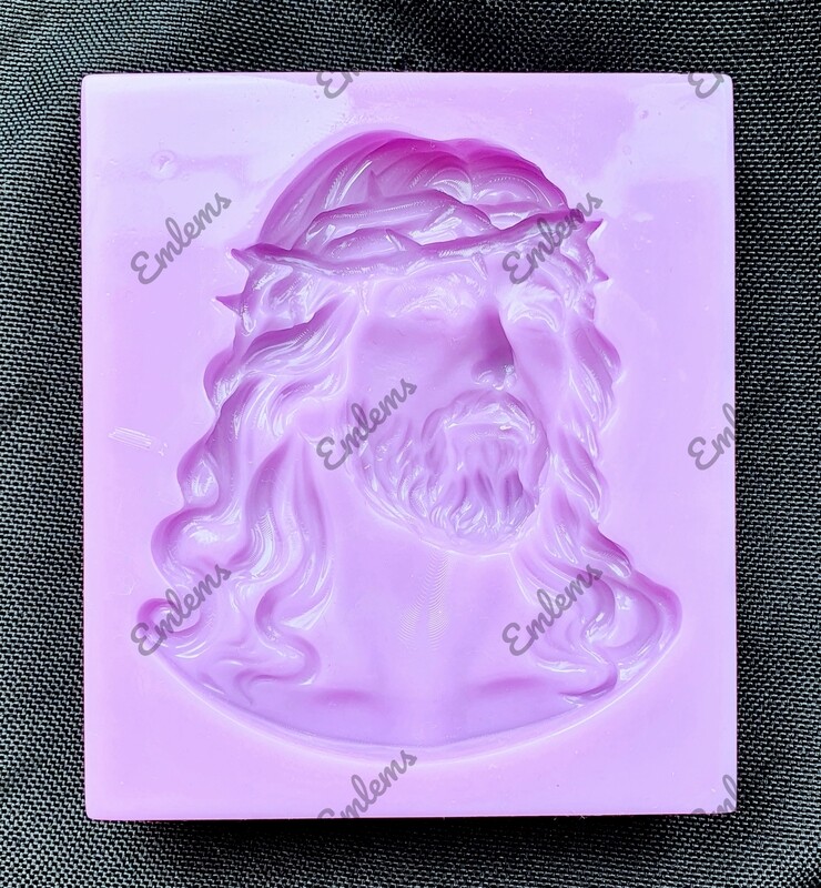 EMLEMS JESUS IN CROWN OF THORNS CRUCIFIXION SILICONE MOULD