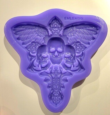 EMLEMS SKULL TRIO WINGED CROSS SILICONE MOULD