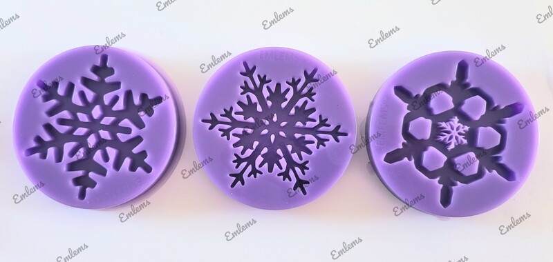 EMLEMS SNOWFLAKE TRIO SET DECORATION SILICONE MOULDS