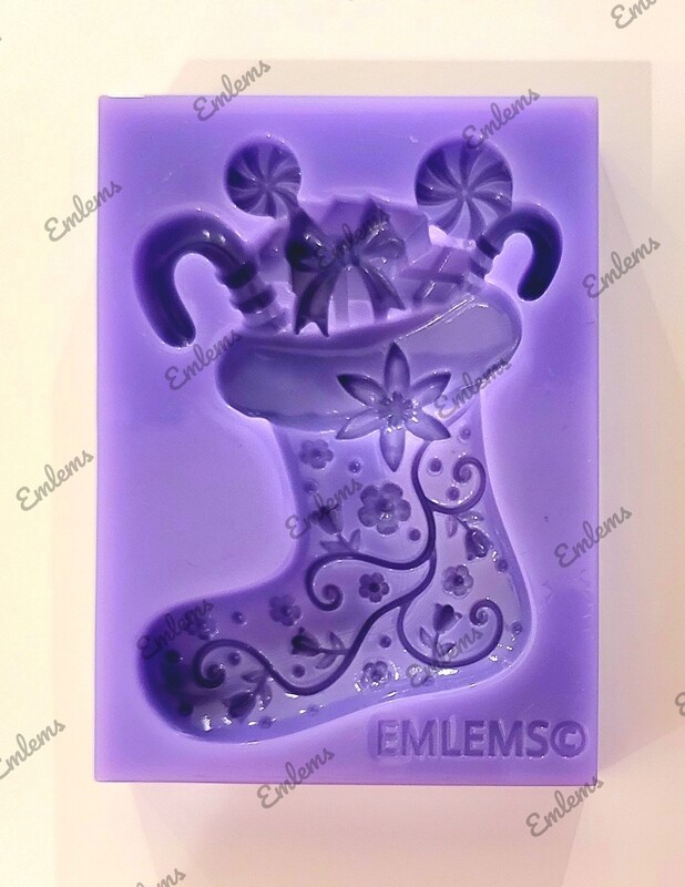 EMLEMS LARGER CHRISTMAS STOCKING DECORATION SILICONE MOULD