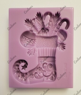 EMLEMS ORNATE CHRISTMAS STOCKING DECORATION SILICONE MOULD
