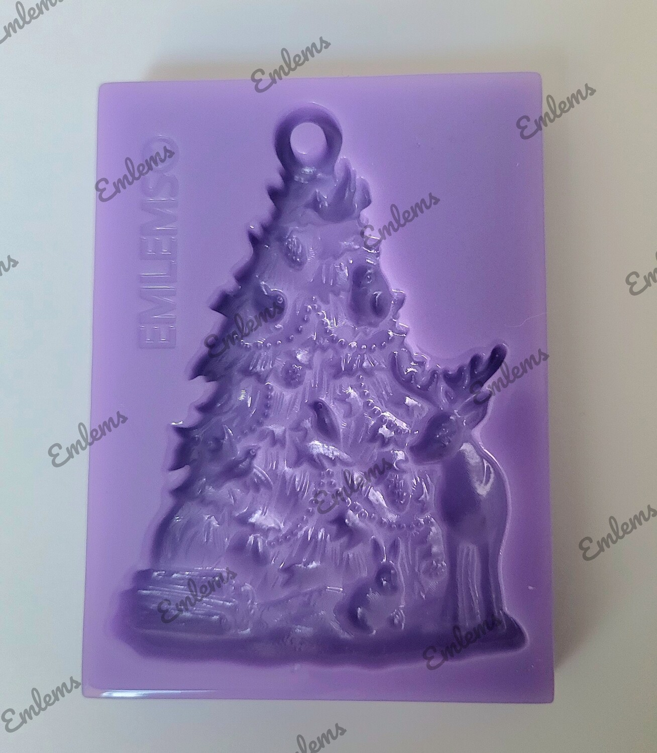 EMLEMS CHRISTMAS TREE WITH DEER AND RABBIT DECORATION SILICONE MOULD