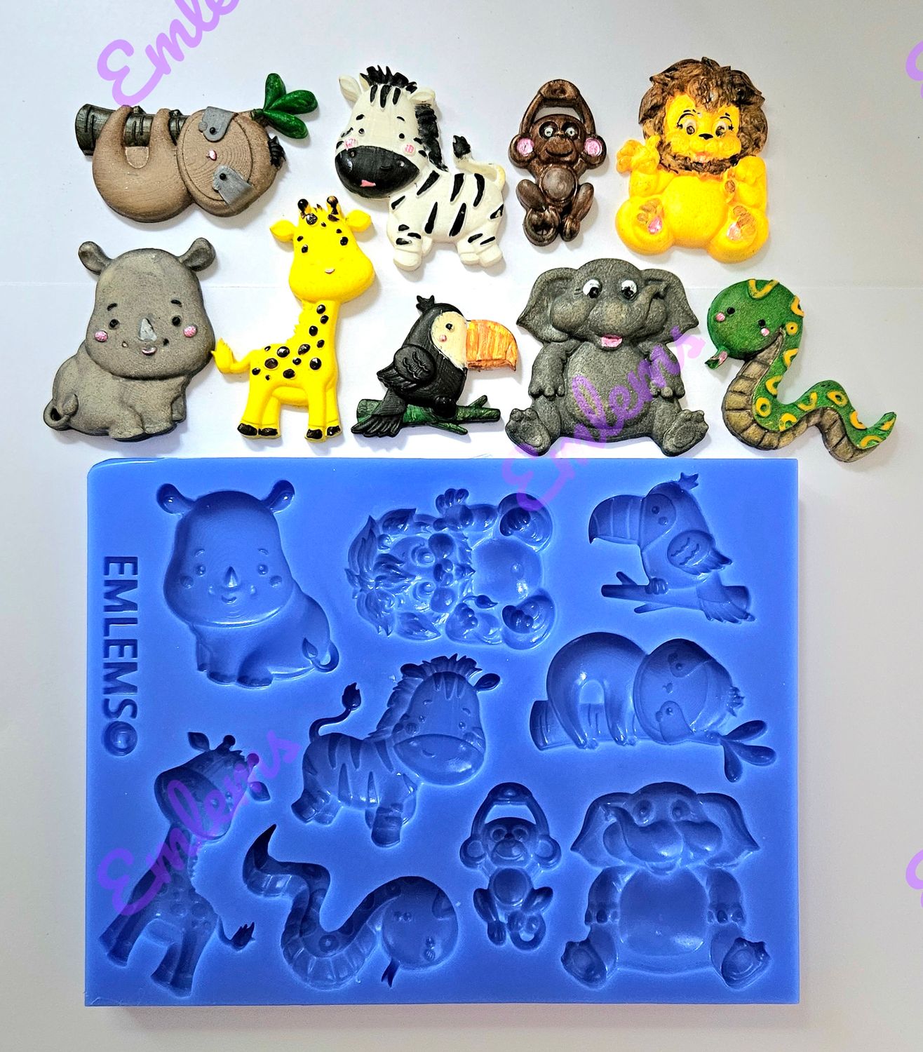 Emlems Jungle Animals Silicone mould