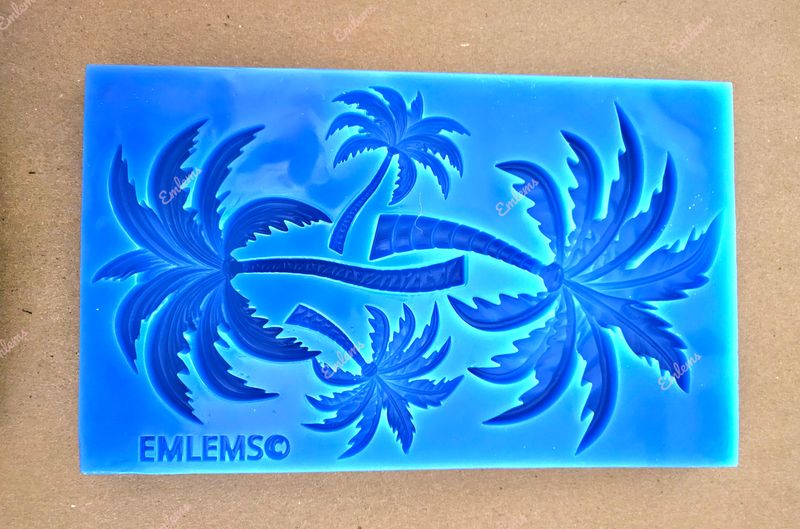 Emlems Jungle Palm trees Silicone mould food safe, also for resin, clay, wax and more