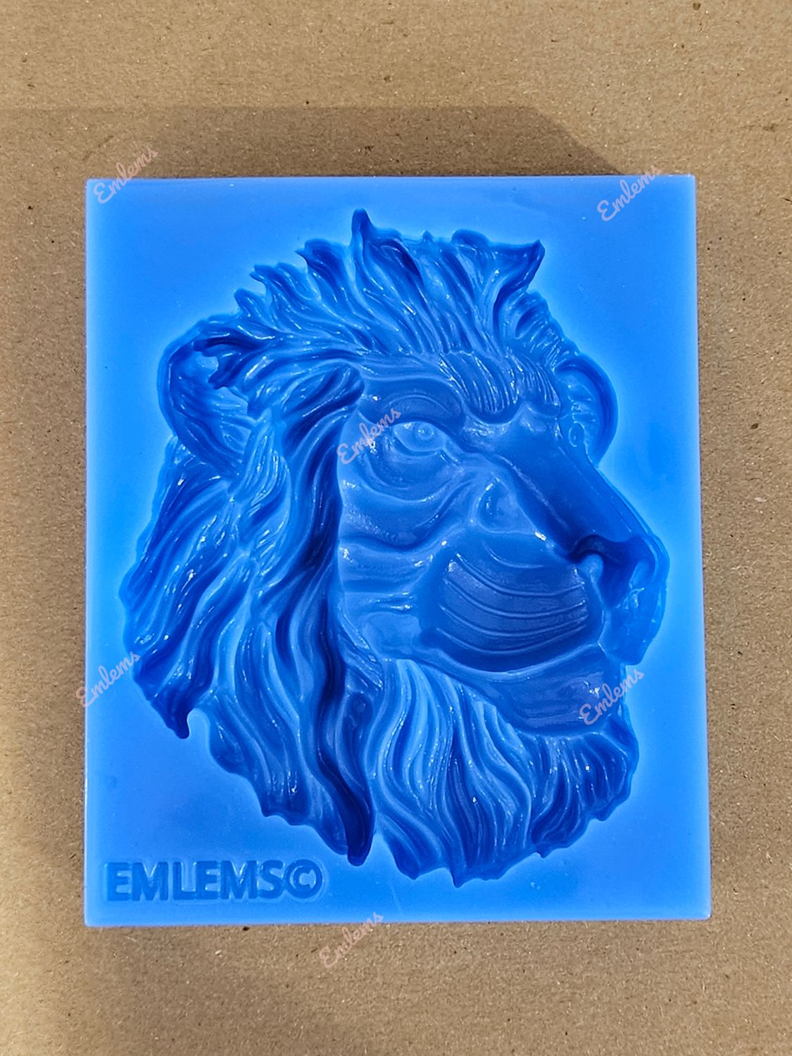 Emlems Jungle Regal Lion Head Silicone mould food safe, also for resin, clay, wax and more