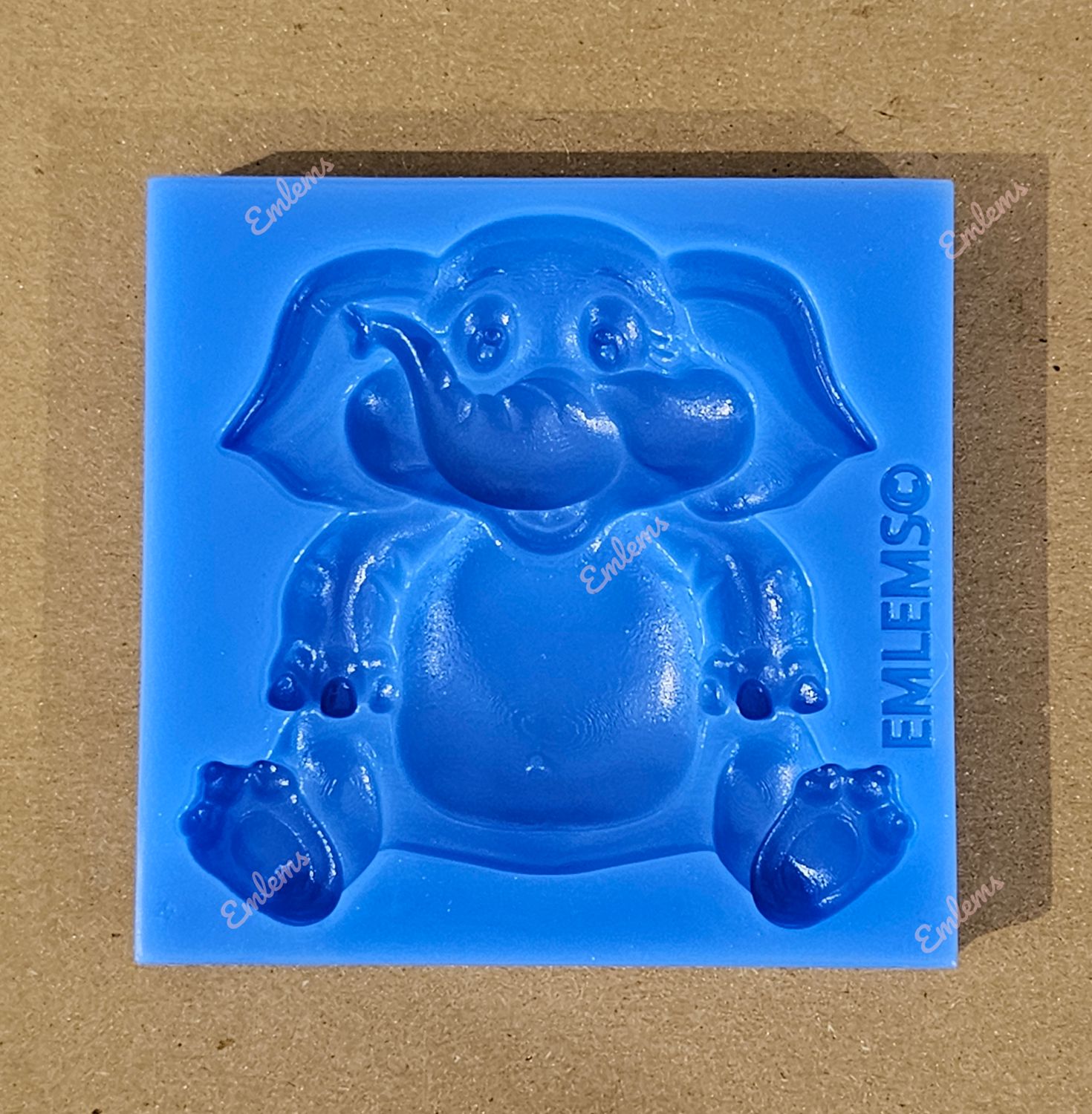 Emlems Jungle Cartoon Elephant Silicone mould food safe, also for resin, clay, wax and more