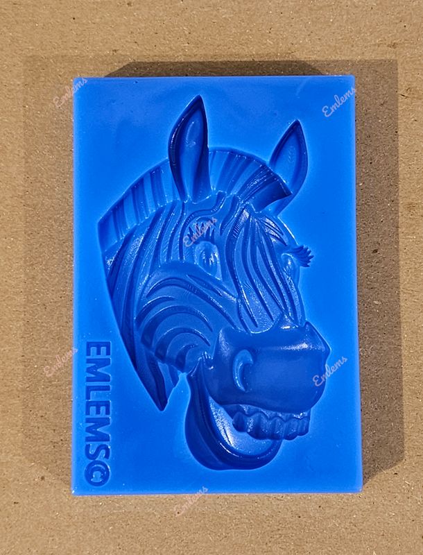 Emlems Jungle Funny Zebra Head Silicone mould food safe, also for resin, clay, wax and more