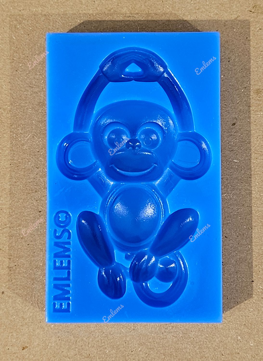 Emlems Jungle Swinging Monkey silicone mould food safe, also for resin, clay, wax and more