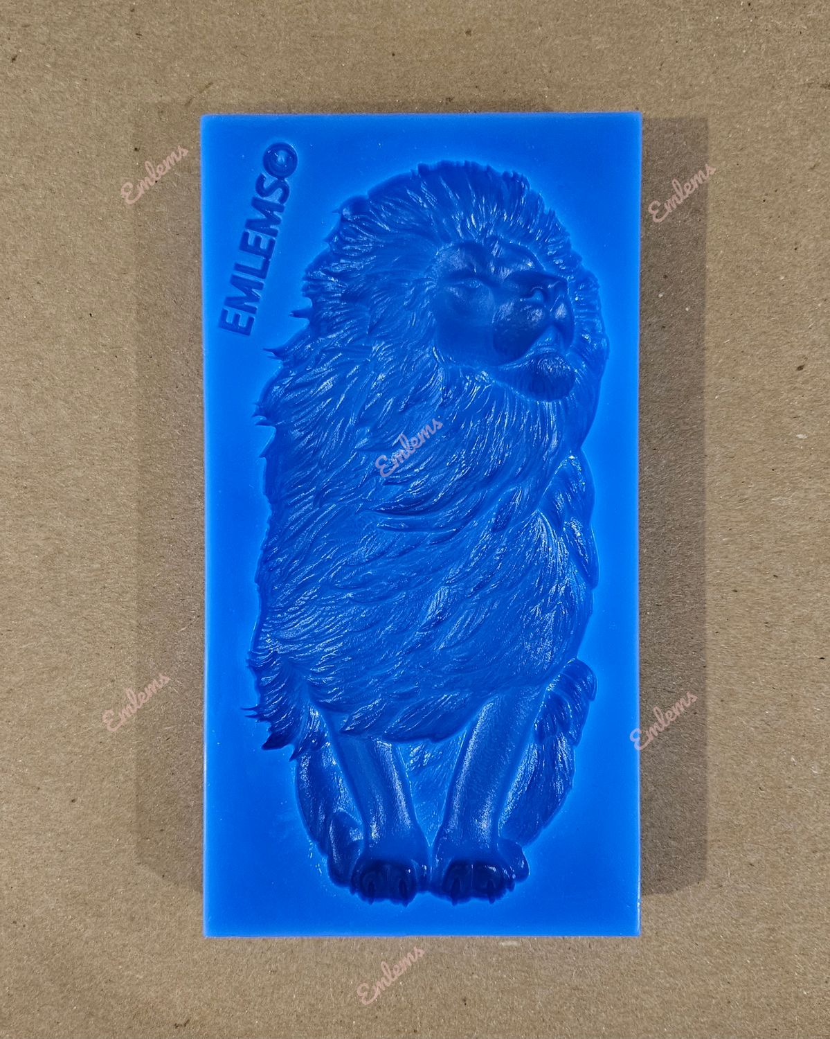 Emlems Jungle Majestic Lion silicone mould food safe, also for resin, clay, wax and more