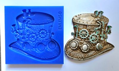 EMLEMS LARGE STEAMPUNK TOP HAT SILICONE MOULD