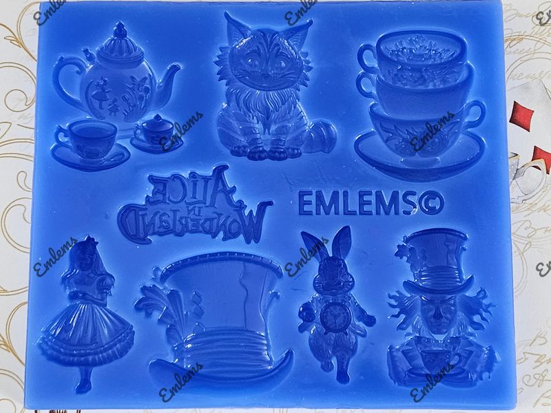 EMLEMS NEW ALICE IN WONDERLAND MULTI CHARACTERS SILICONE MOULD