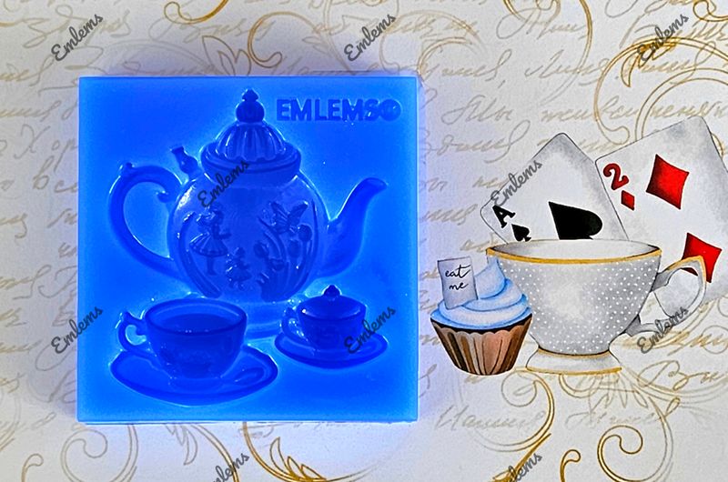 EMLEMS NEW WONDERLAND SMALL TEASET TEAPOT TEACUP SILICONE MOULD