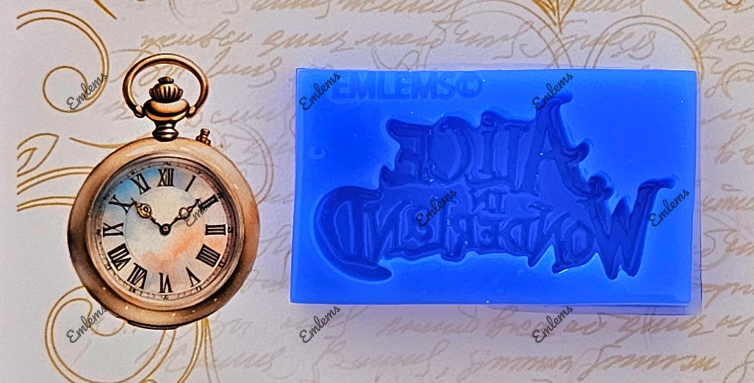 EMLEMS NEW WONDERLAND RANGE SMALL ALICE IN WONDERLAND LOGO SILICONE MOULD