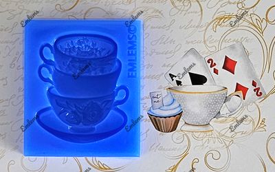 EMLEMS NEW WONDERLAND SMALL STACKED TEACUPS SILICONE MOULD