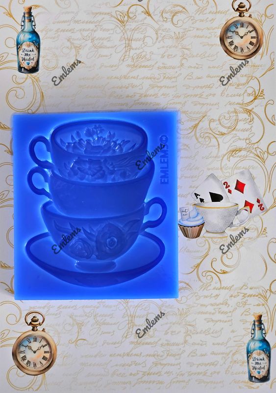 EMLEMS NEW WONDERLAND LARGE STACKED TEACUPS SILICONE MOULD