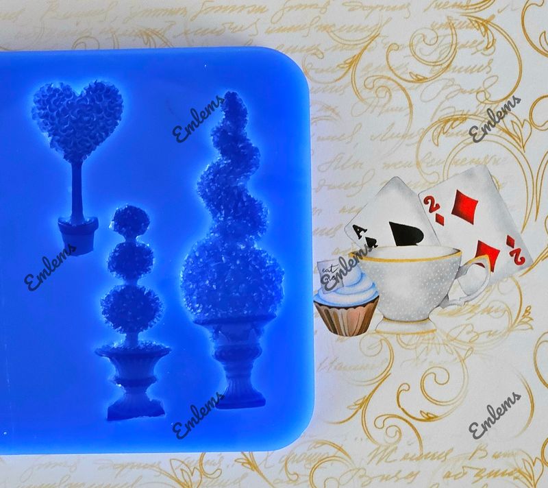 EMLEMS NEW WONDERLAND SMALL TOPIARY TREES SILICONE MOULD