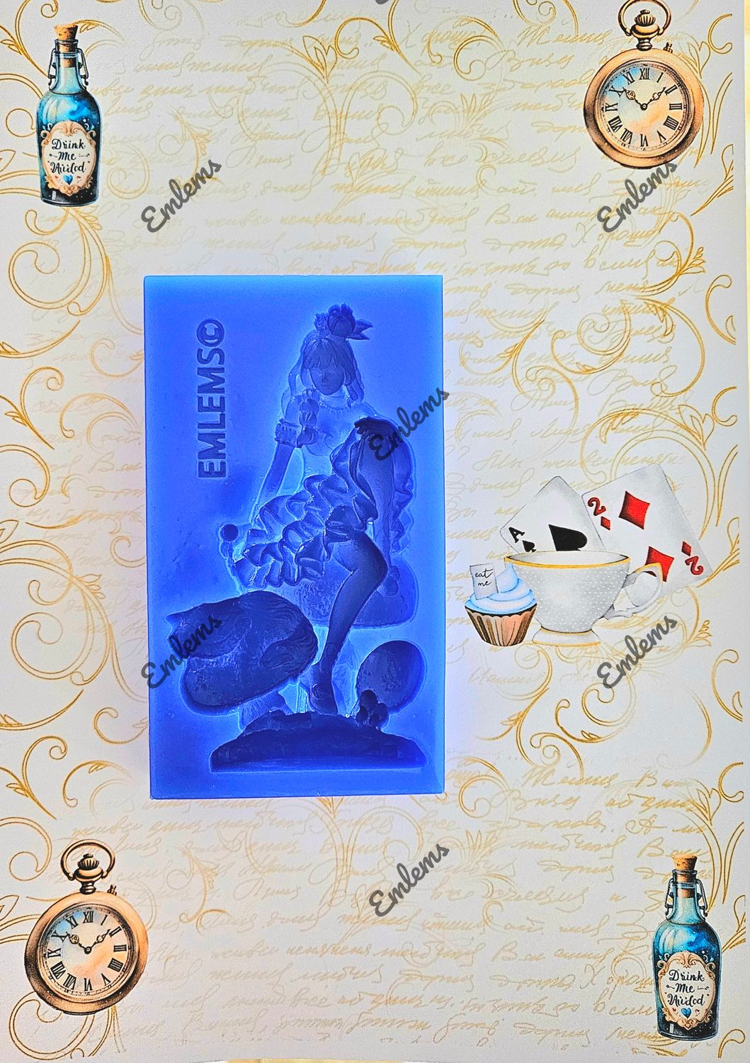EMLEMS NEW WONDERLAND RANGE SMALL ALICE ON MUSHROOM SILICONE MOULD