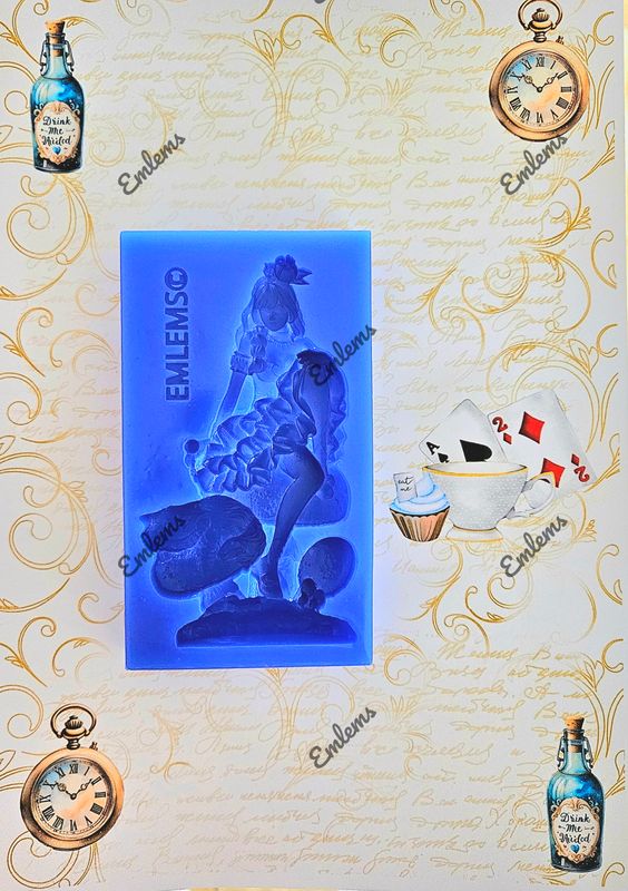 EMLEMS NEW WONDERLAND RANGE SMALL ALICE ON MUSHROOM SILICONE MOULD