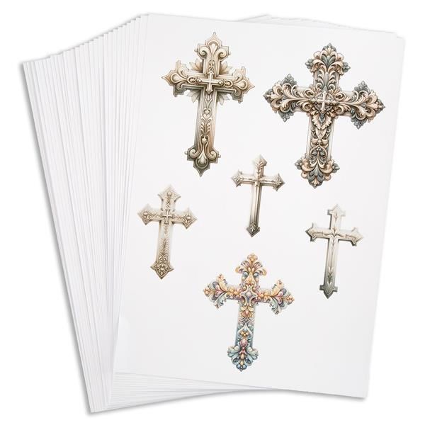 Emlems 30 x A4 Crosses Craft Papers 160gsm