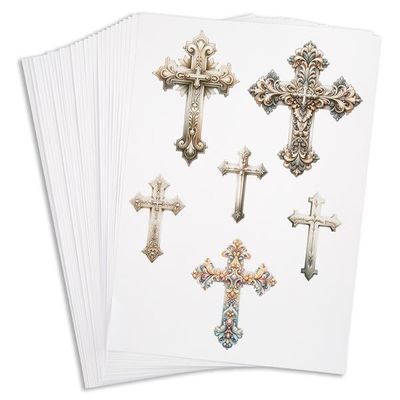 Emlems 30 x A4 Crosses Craft Papers 160gsm