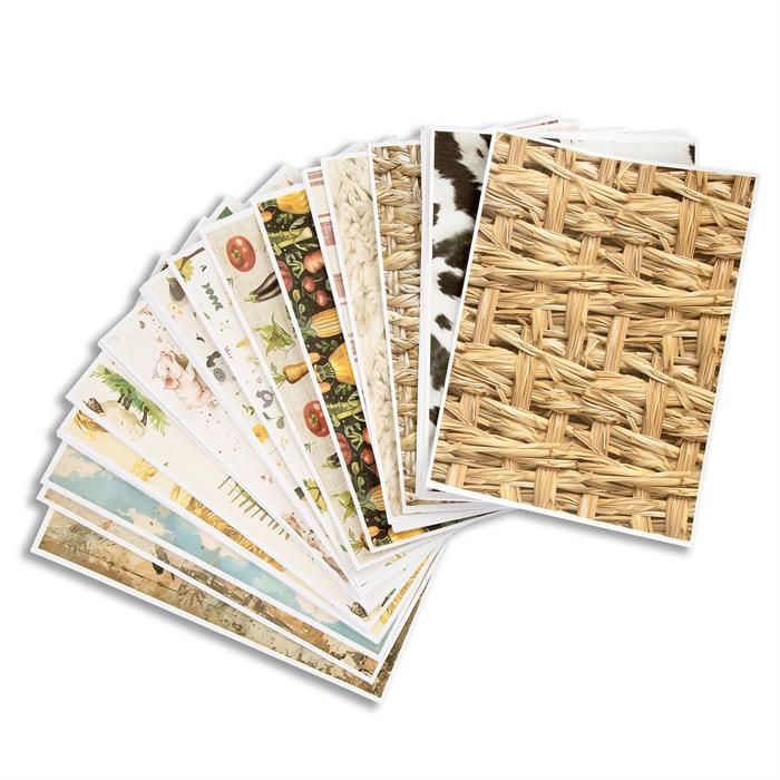 Emlems 50 x A4 Farm Backing Craft Papers 160gsm