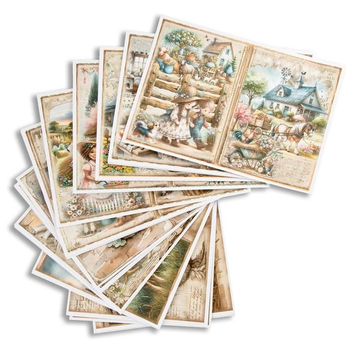 Emlems 40 x A4 Farm Story book Craft Papers 160gsm