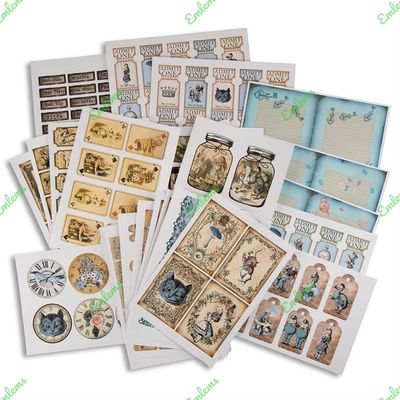 Emlems 30 x A4 Wonderland Ephemera Craft Papers 160gsm