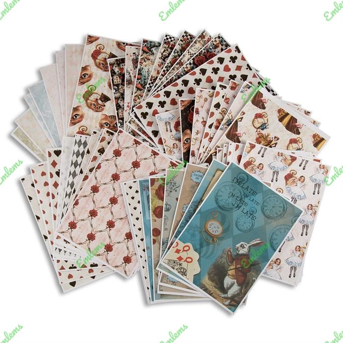 Emlems 50 x A4 Wonderland Backing Craft Papers 160gsm