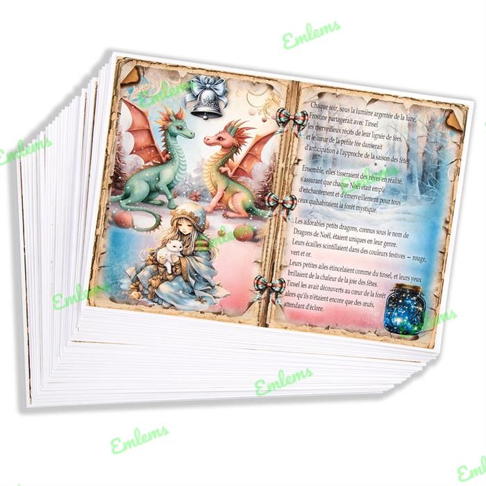 Emlems 30 x A4 Fairytale Storybook Craft Papers 160gsm