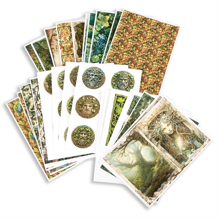 Emlems 50 x A4 Greenmen Craft Papers 160gsm
