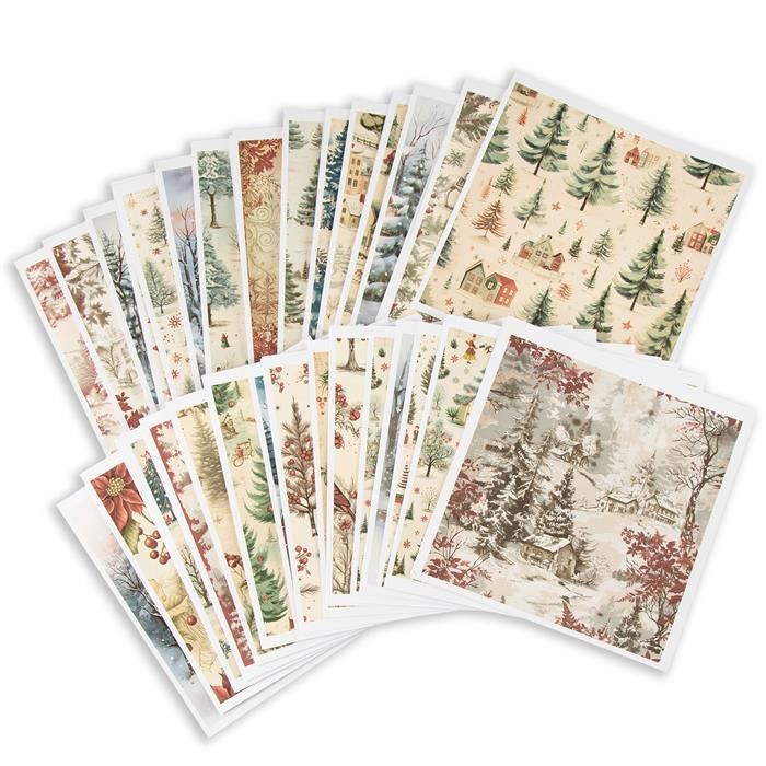 Emlems 50 x 8x8 inch Christmas Craft Papers 160gsm