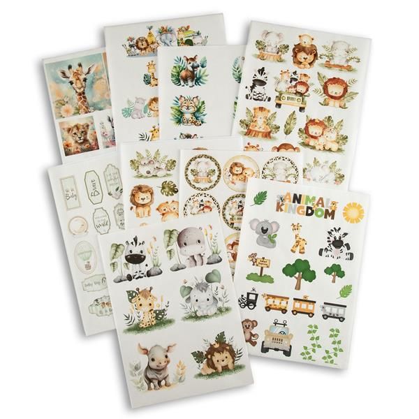 Emlems 30 x A4 Childrens Jungle Safari Craft Papers 160gsm