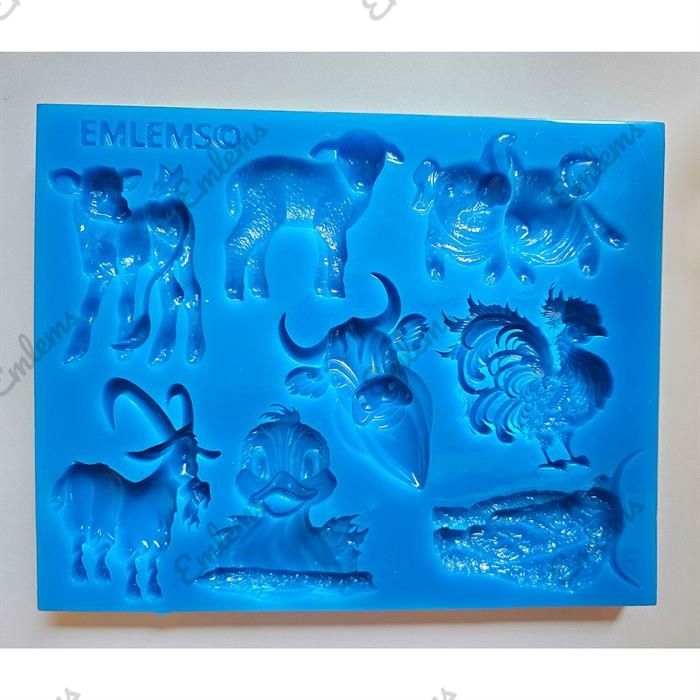 EMLEMS FARM ANIMALS SET SILICONE MOULD