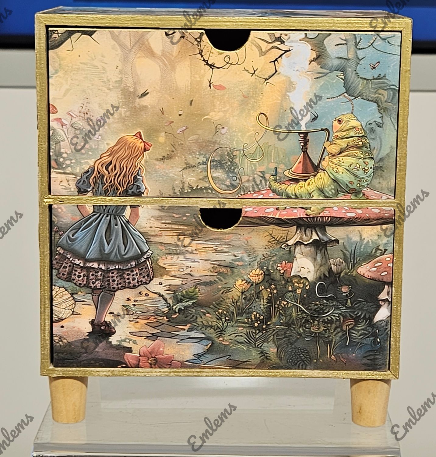 Emlems Handmade Alice in Wonderland Wooden Small Drawers
