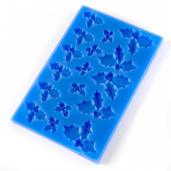 EMLEMS CHRISTMAS HOLLY AND BERRIES SET DECORATIONS SILICONE MOULD