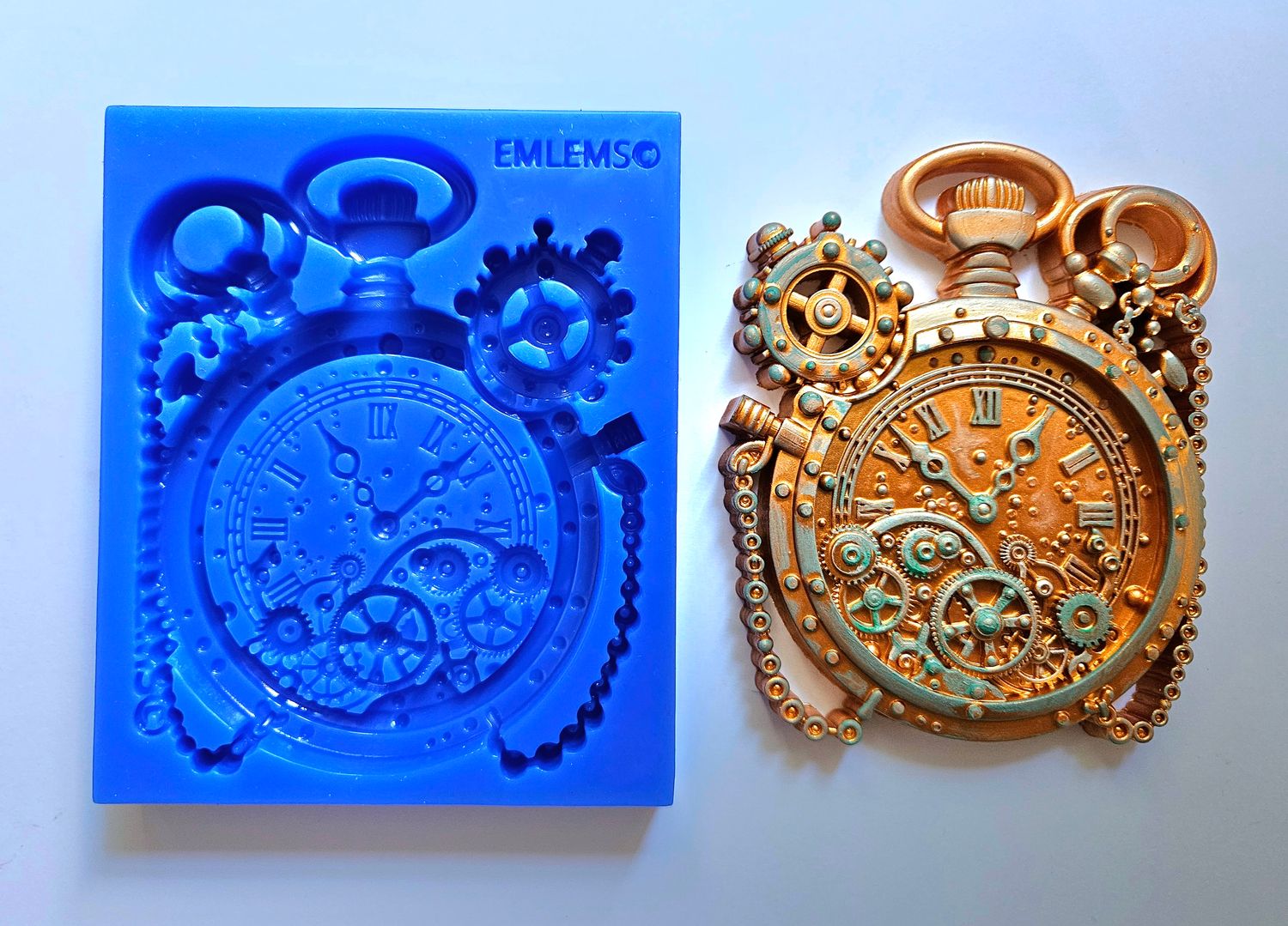 EMLEMS LARGE STEAMPUNK POCKET WATCH SILICONE MOULD