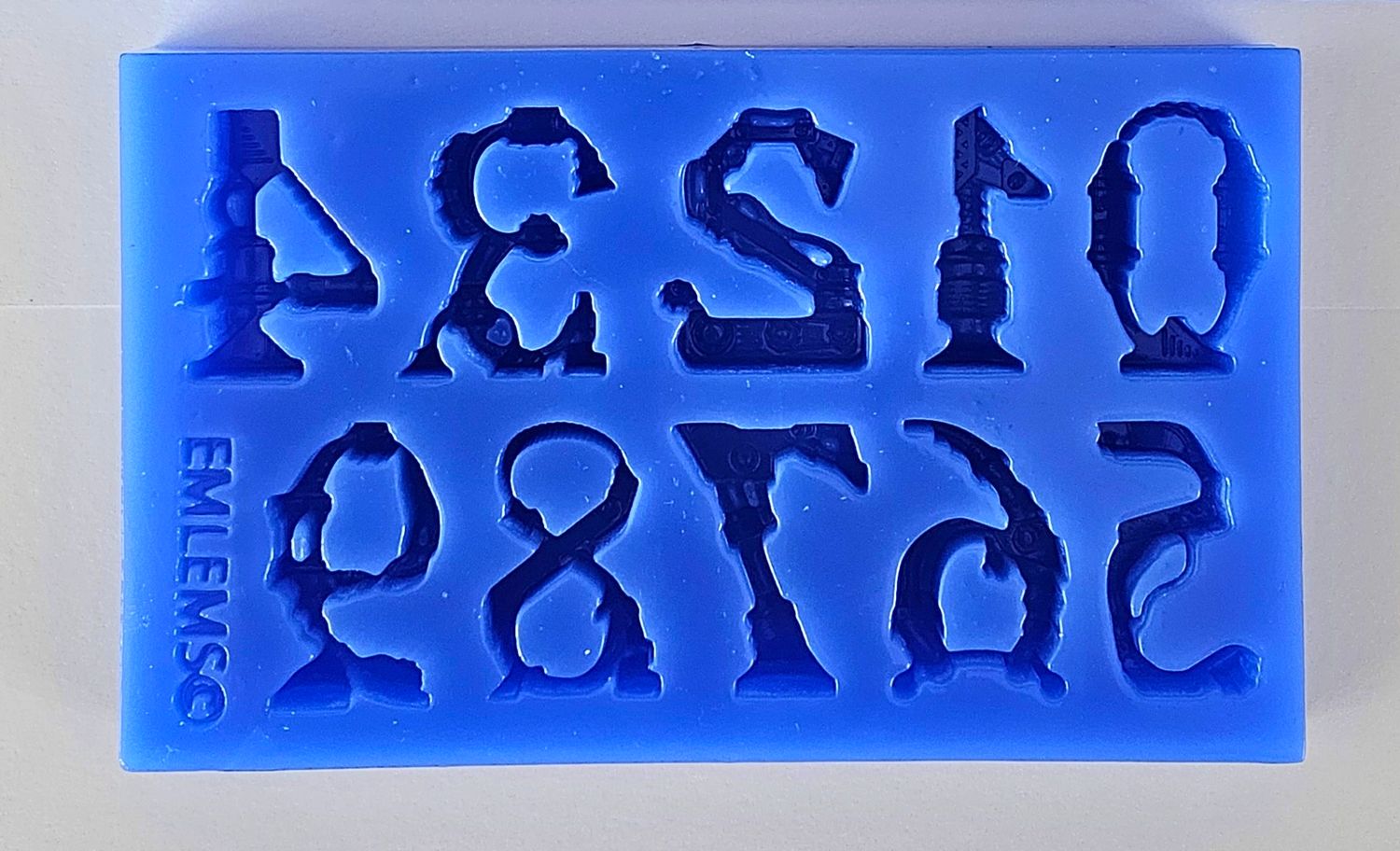 EMLEMS STEAMPUNK NUMBERS SILICONE MOULD