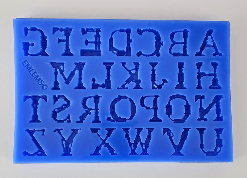 EMLEMS STEAMPUNK ALPHABET LETTERS SILICONE MOULD