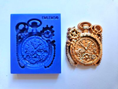 EMLEMS STEAMPUNK SMALL POCKET WATCH SILICONE MOULD