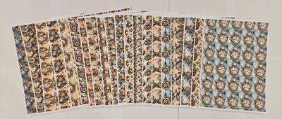 Emlems 20 x A4 Steampunk Christmas Backing Craft Papers 160gsm