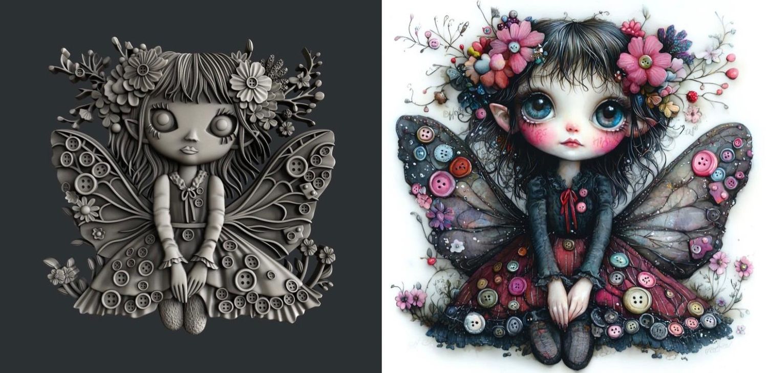 EMLEMS BRAND NEW &amp; EXCLUSIVE LARGE POLLY THE GOTHIC FAIRY SILICONE MOULD