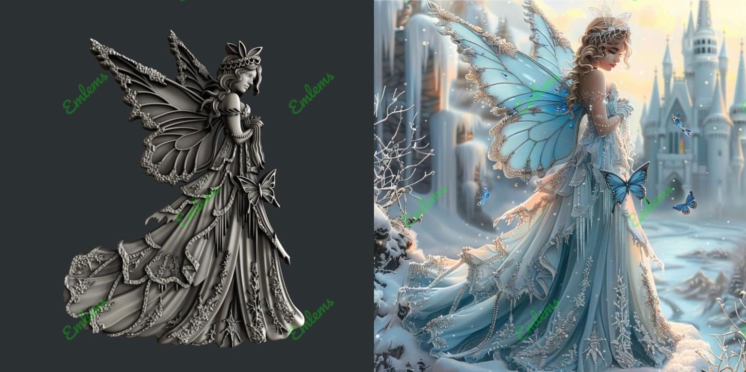 EMLEMS BRAND NEW &amp; EXCLUSIVE CRYSTAL THE WINTER FAIRY SILICONE MOULD
